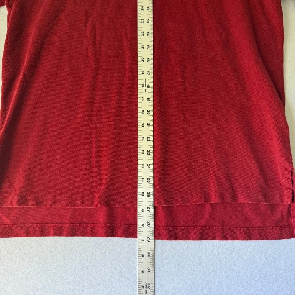Vintage Polo Ralph Lauren Long Sleeve Polo Shirt Red Large Mens Pique Cotton
